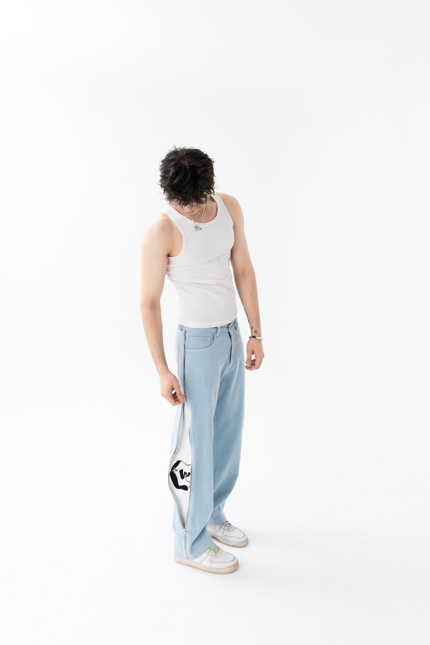 ZIP UP BAGGY DENIM