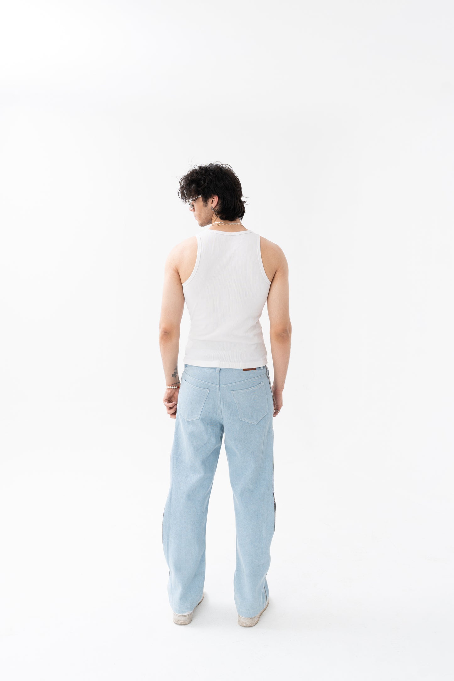 ZIP UP BAGGY DENIM