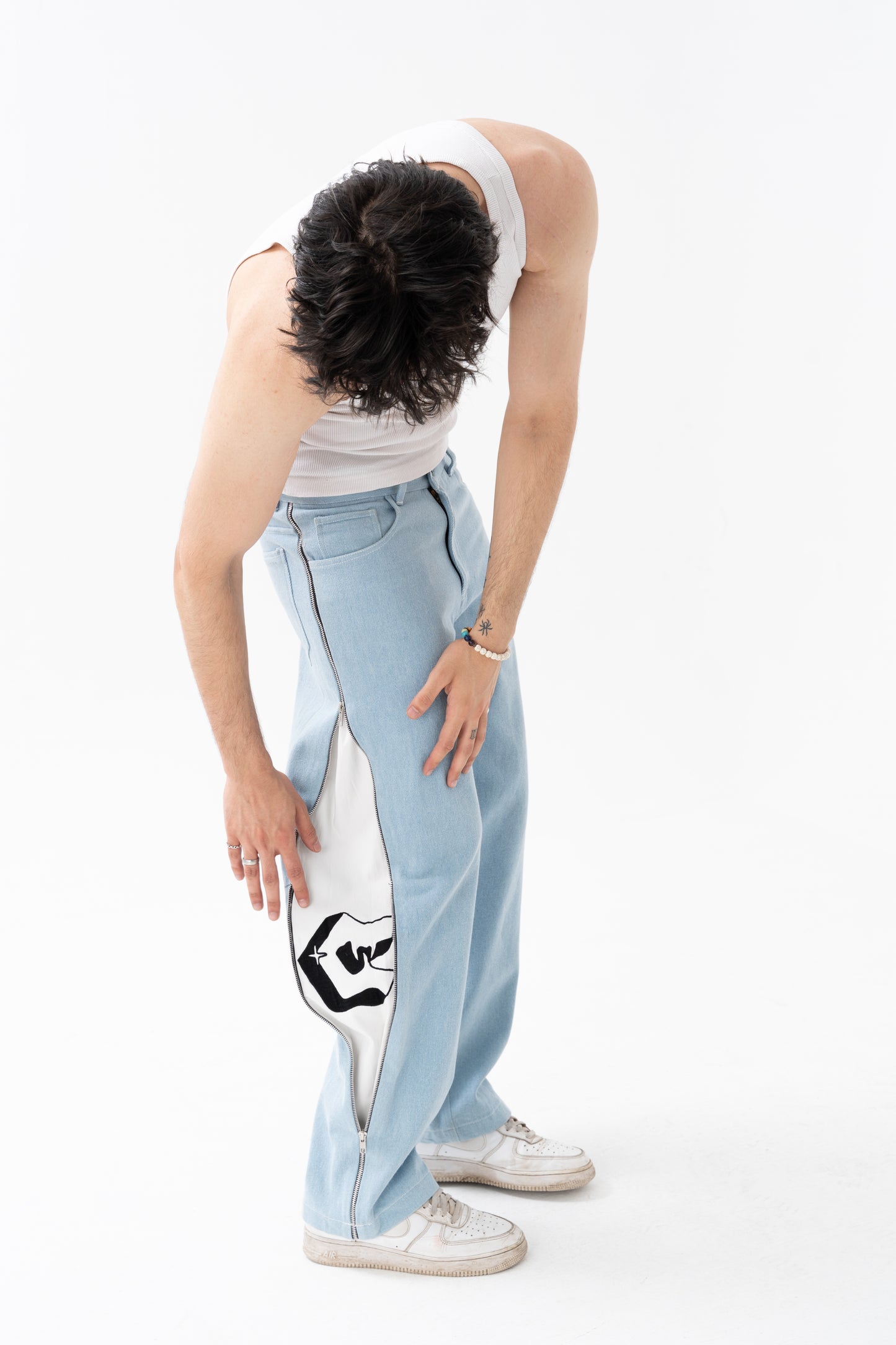 ZIP UP BAGGY DENIM