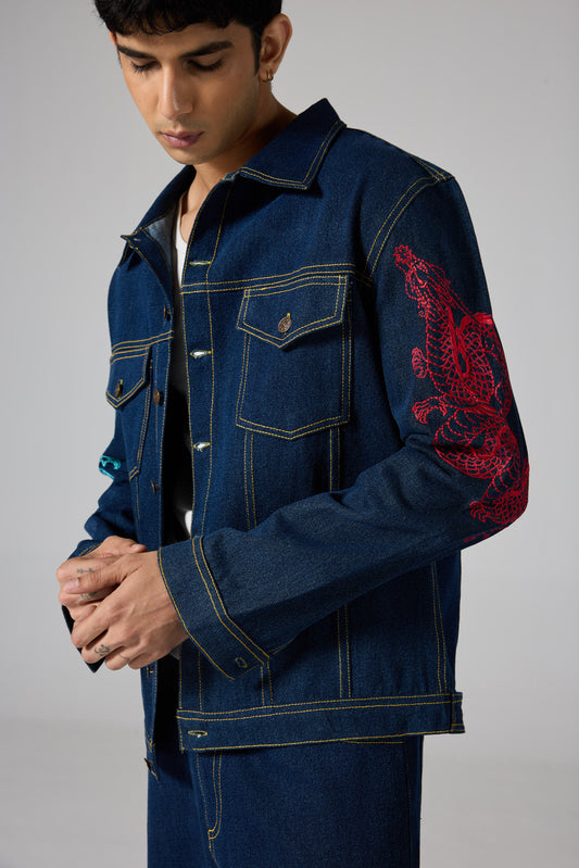 DUAL DRAGON DENIM JACKET