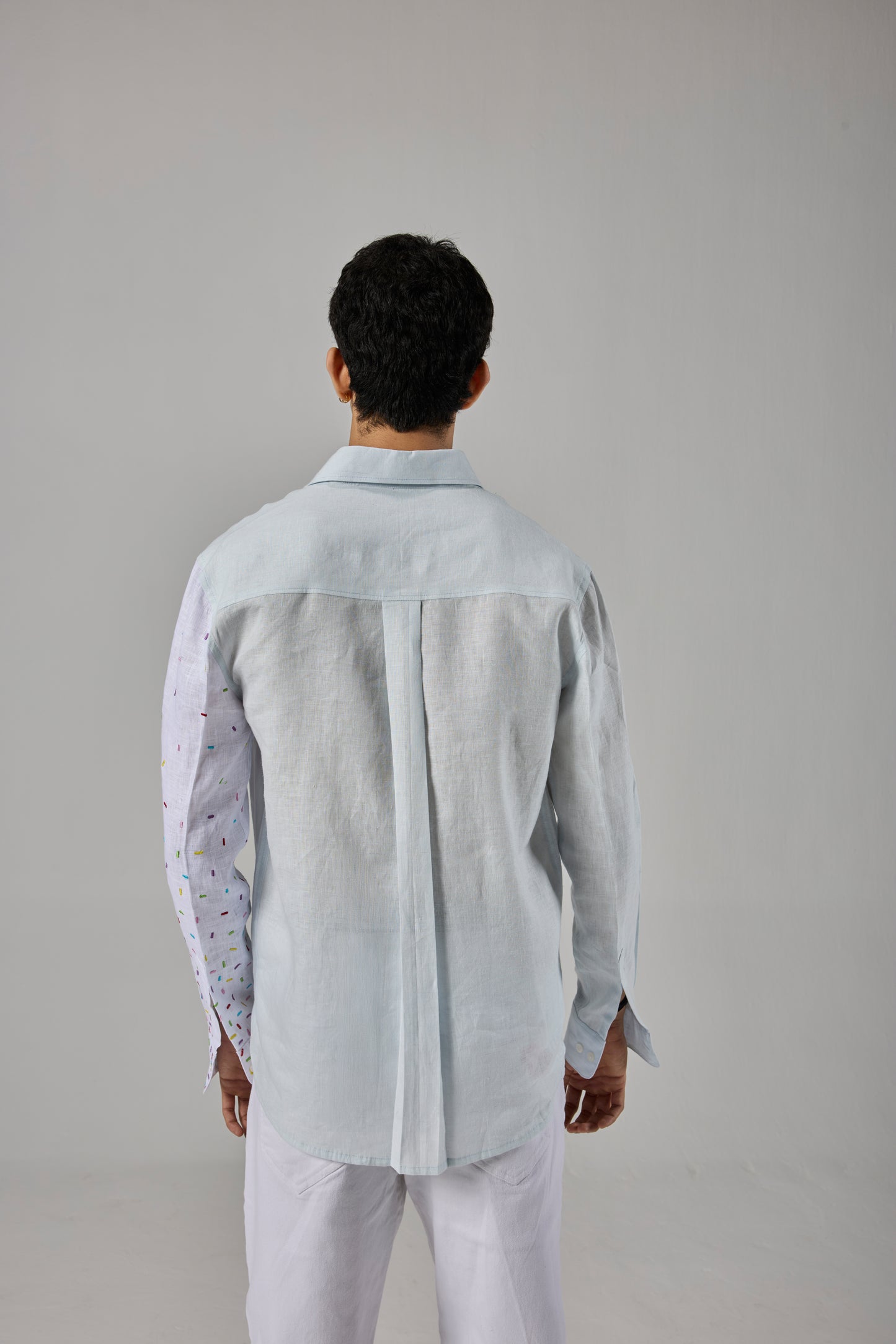 BLUE SPRINKLE LINEN SHIRT