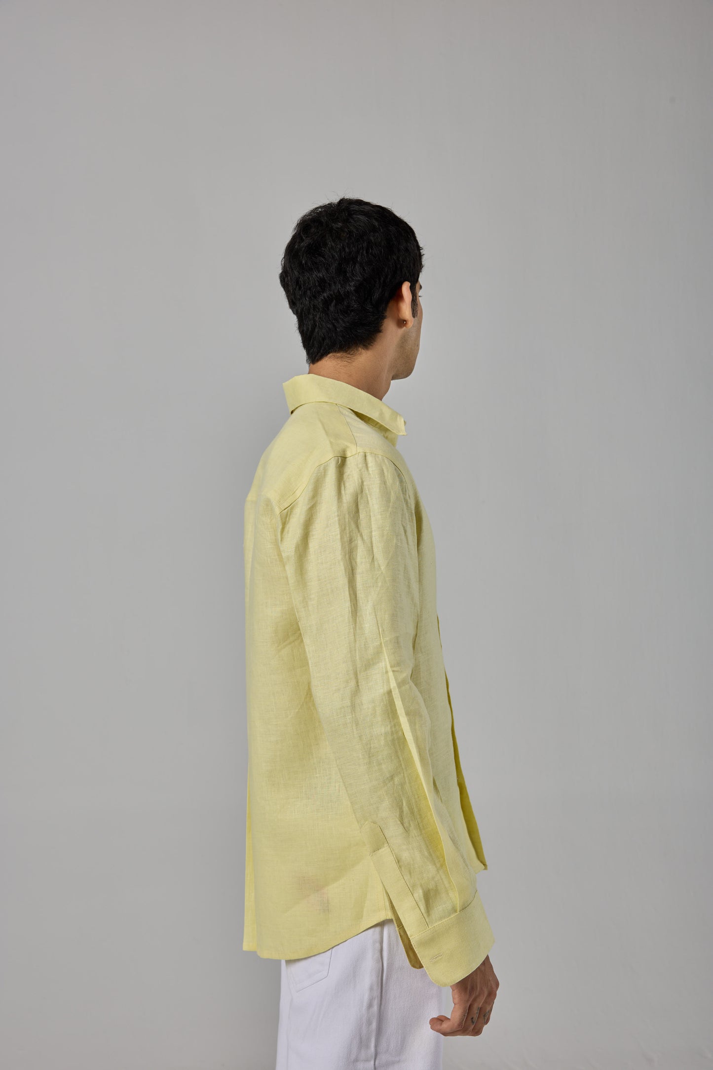 YELLOW SPRINKLE LINEN SHIRT