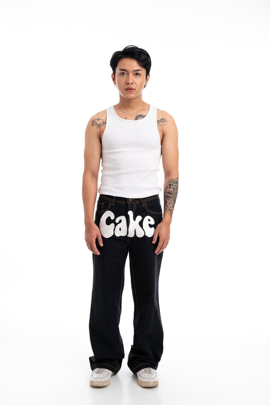 WHITE CAKE DENIM (FRONT PRINT)